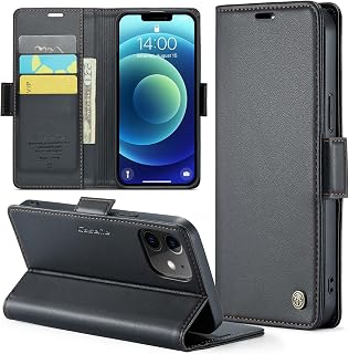 【J.DL】Flip Case for iPhone 12/ 12 Pro (6.1-Inch), Wallet-Style Phone Cover, High-Grade PU Leather, Shockproof, Wear-Resistant, Full Protection, Side Magnet, Card Storage, Stand Function, Lightweight