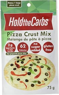 HoldTheCarbs Keto Pizza Crust Mix, Low Carb Gluten-Free with Only 1g Sugar, All Natural, No Added Sugar & Low Calorie, 75g