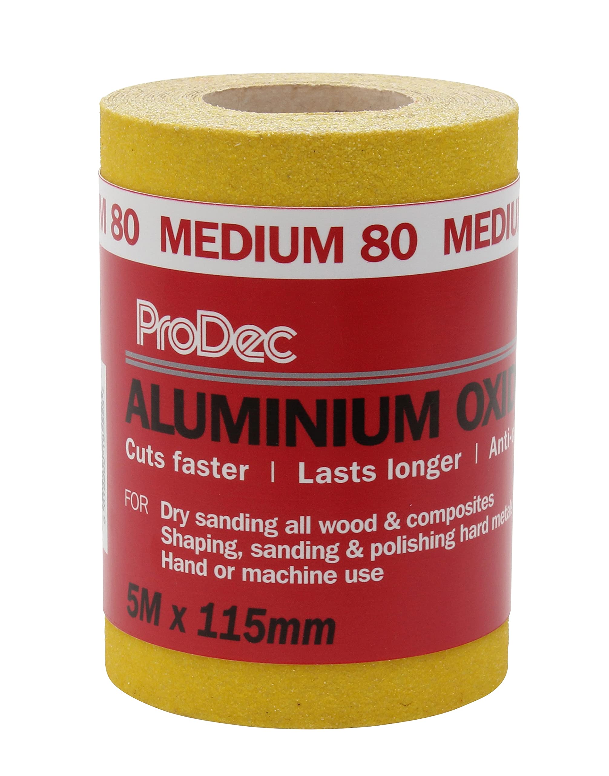 ProDec 5m Roll 80 Grit Medium Grade Yellow Aluminium Oxide Abrasive Sanding | fo