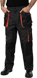 Mazalat Mens Work Trousers, Cargo Combat Trousers Men with Knee Pads Pockets, Multi Function Pockets, Large Sizes S - 3XL, Combats Trousers for Men, Quality Workwear