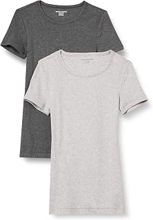 Amazon Essentials Women's Slim-Fit Short-Sleeve Crewneck T-Shirt, Pack of 2