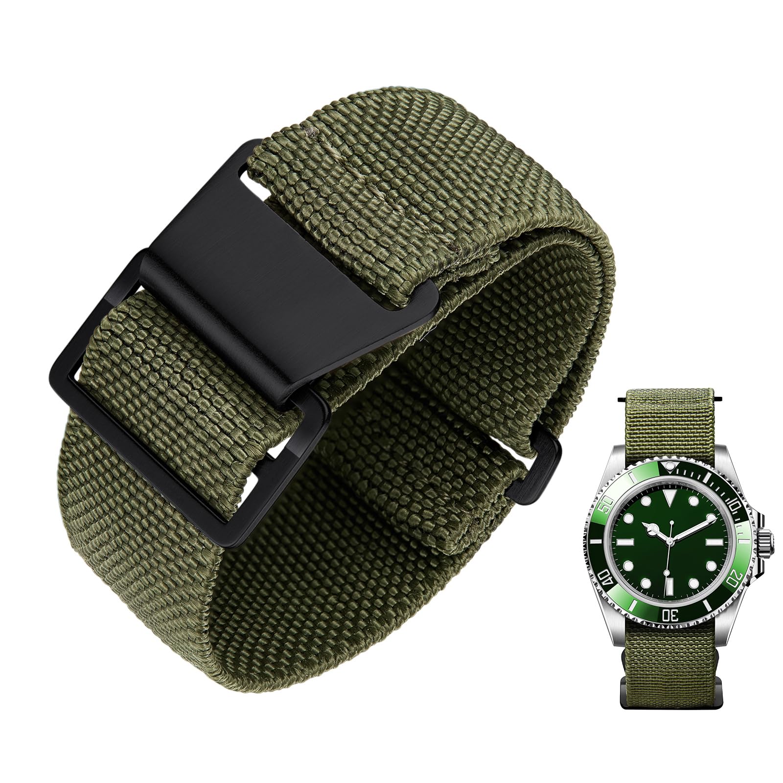 BINLUN Elastic Nylon Strap Watch Navy National Hook Closure Strap for Watch High
