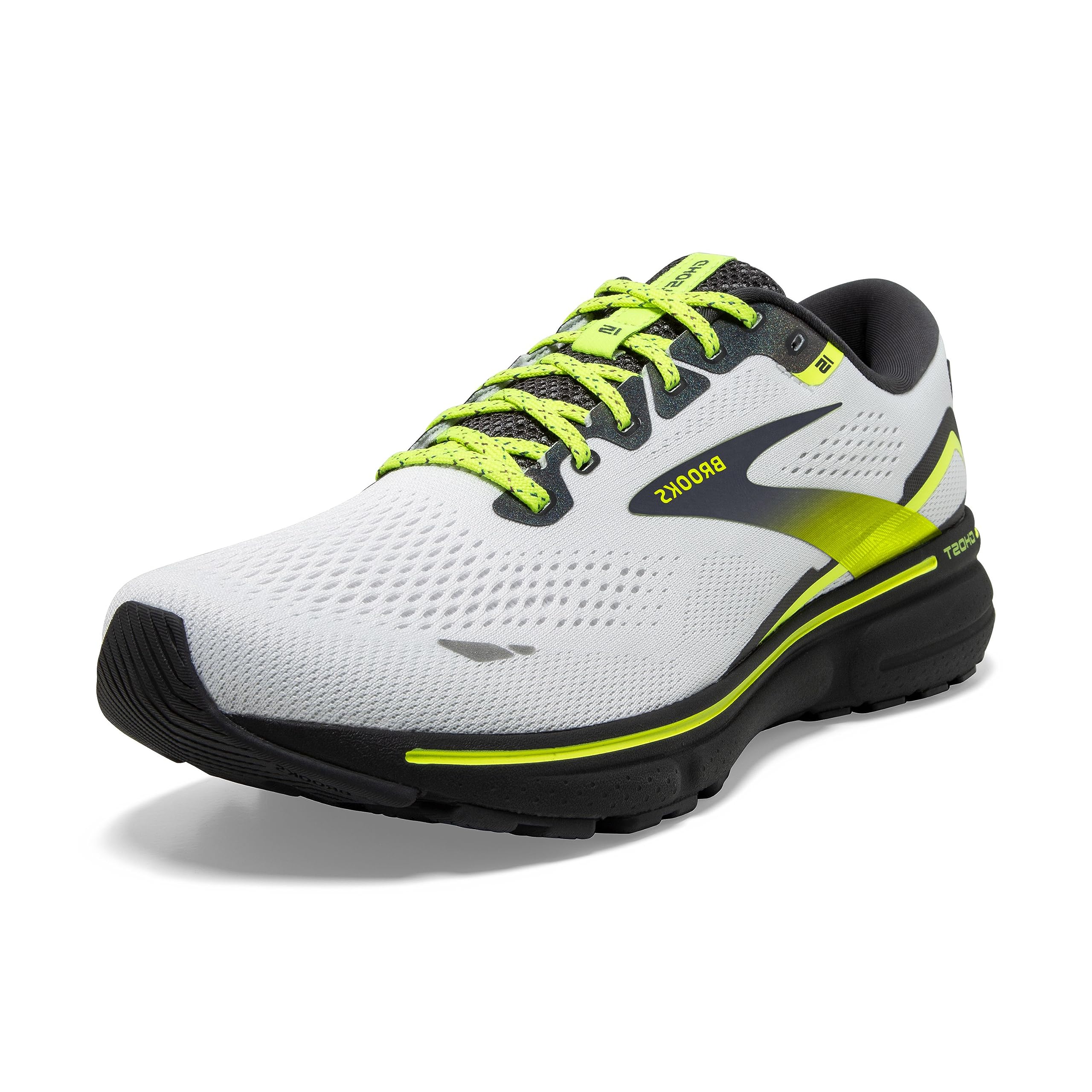 Brooks Ghost 15 Men's Running Shoes, Peacoat/Red/Yellow
