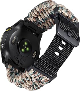 BINLUN Compatible with Garmin 20mm 22mm 26mm Braided Military Paracord Strap Sport Wristbands Nylon Watch Replacement Ideal for Fenix/Instinct/Forerunner Men