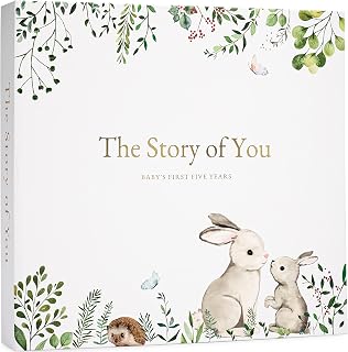 Keepsake Baby Memory Book – Timeless Gender Neutral First 5 Year Baby Book | For Baby Boy or Girl – Record Entire Birth-Age 5 – Milestone Book – Baby Journal Scrapbook Photo Album – Reveal & Shower Gift