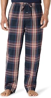 Amazon Essentials Men's Pyjama Bottoms Long Cotton Straight Fit Elastic Waist
