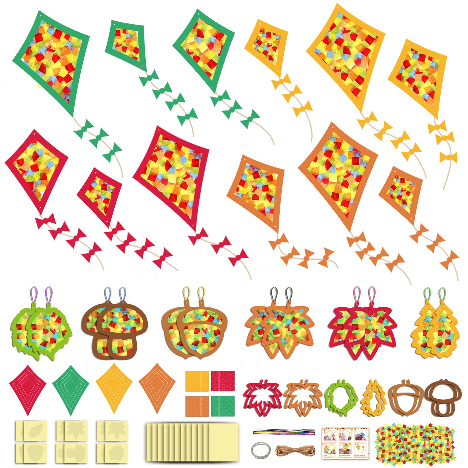 Autumn Crafts for Children, 24 Pieces Autumn Decoration Crafts, DIY Autumn Craft