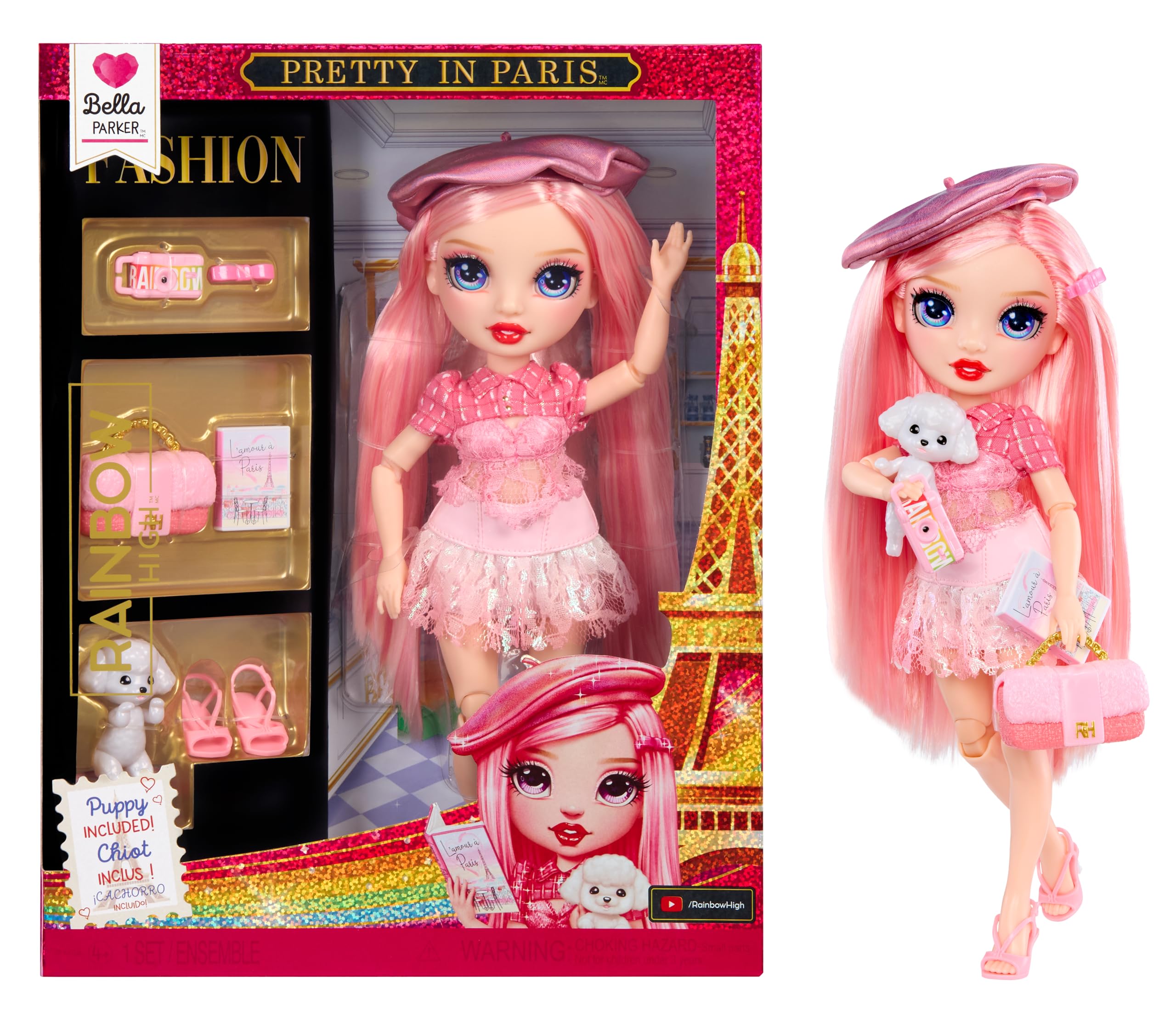 Rainbow High Pretty in Paris Fashion Doll - Bella Parker - Pink 28 cm Fashion Do