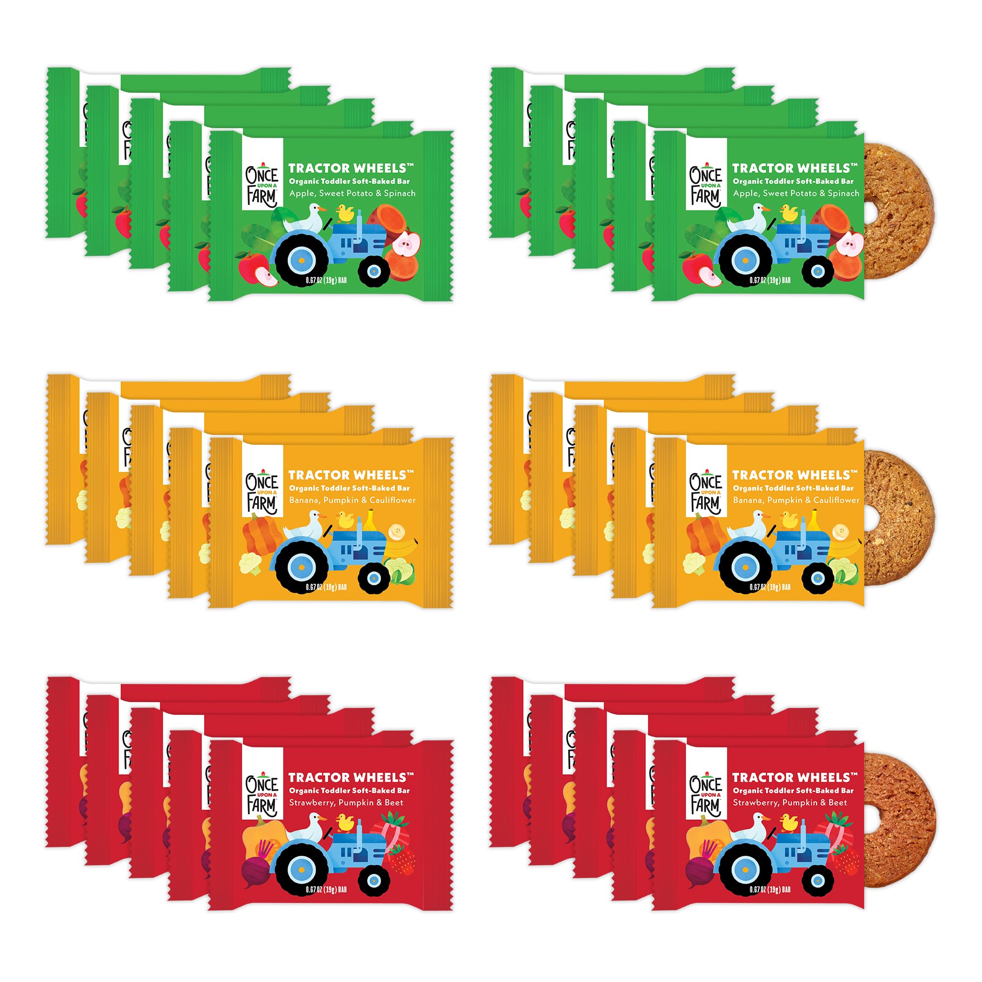 Once Upon a Farm Organic Toddler Bars Variety Pack, Non-GMO | Organic Bars Varie