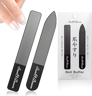 Sun&Beam Nails Glass Nail File Nano Nail Buffers Crystal Shine Polisher Professional Manicure Tools Kit 2Pcs Set