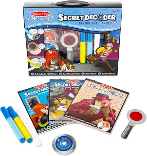 Melissa & Doug On the Go Secret Decoder Deluxe Activity Set and Super Sleuth Toy | Seek and Find Book, Kids Road Trip Essentials, Kids Detective Kit, Travel Games for Kids Ages 7+