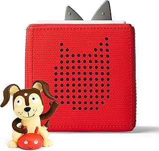 Toniebox 1 Audio Player Starter Set with Playtime Puppy - Listen, Learn, and Play with One Huggable Little Box - Red