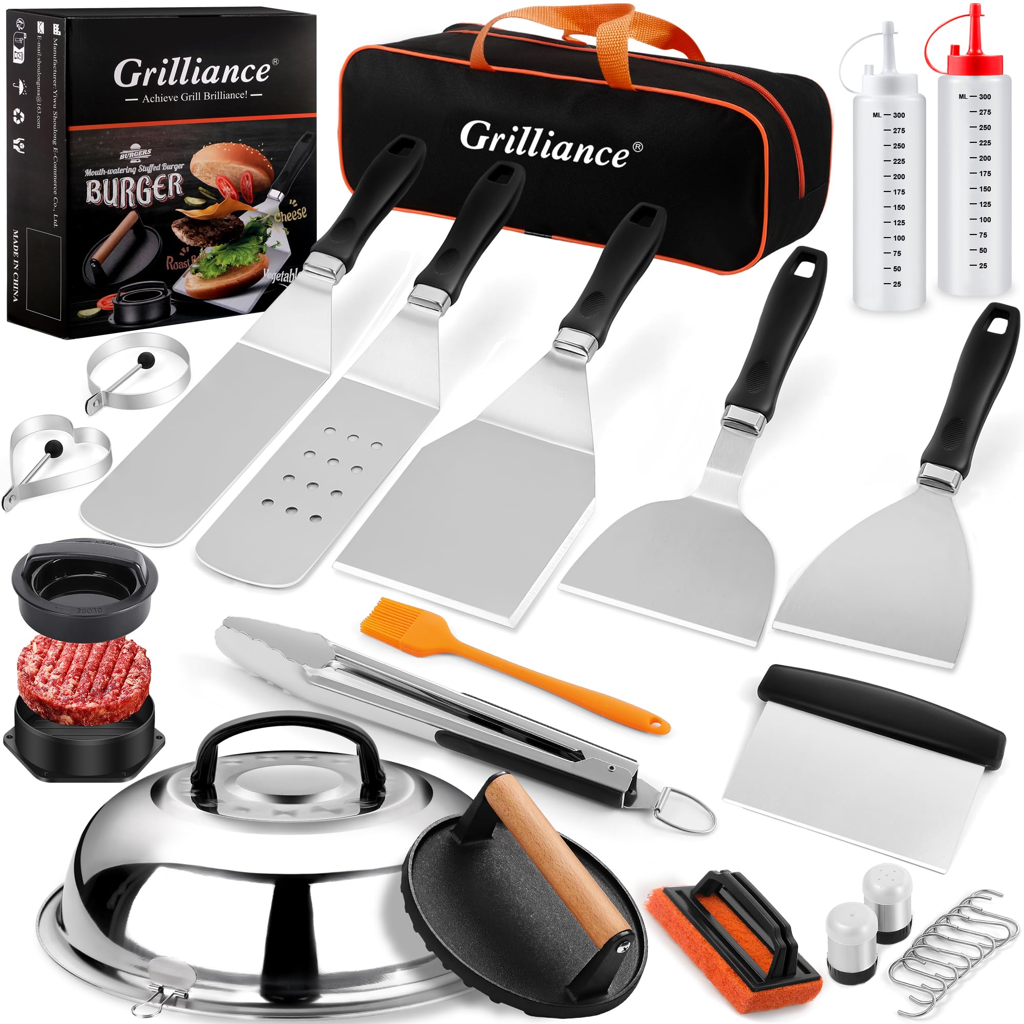 Grilliance 27pcs Griddle Accessories Kit for Blackstone, Professional Hibachi Fl