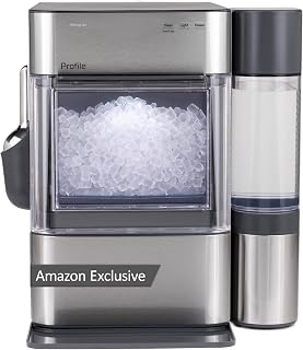GE Profile Opal Ultra, Countertop Nugget Ice Maker, 1 Gal XL Side Tank, *Amazon Exclusive*, 38 lbs/Day, Pebble Pellet Crushed Ice Machine, WiFi Stainless Steel