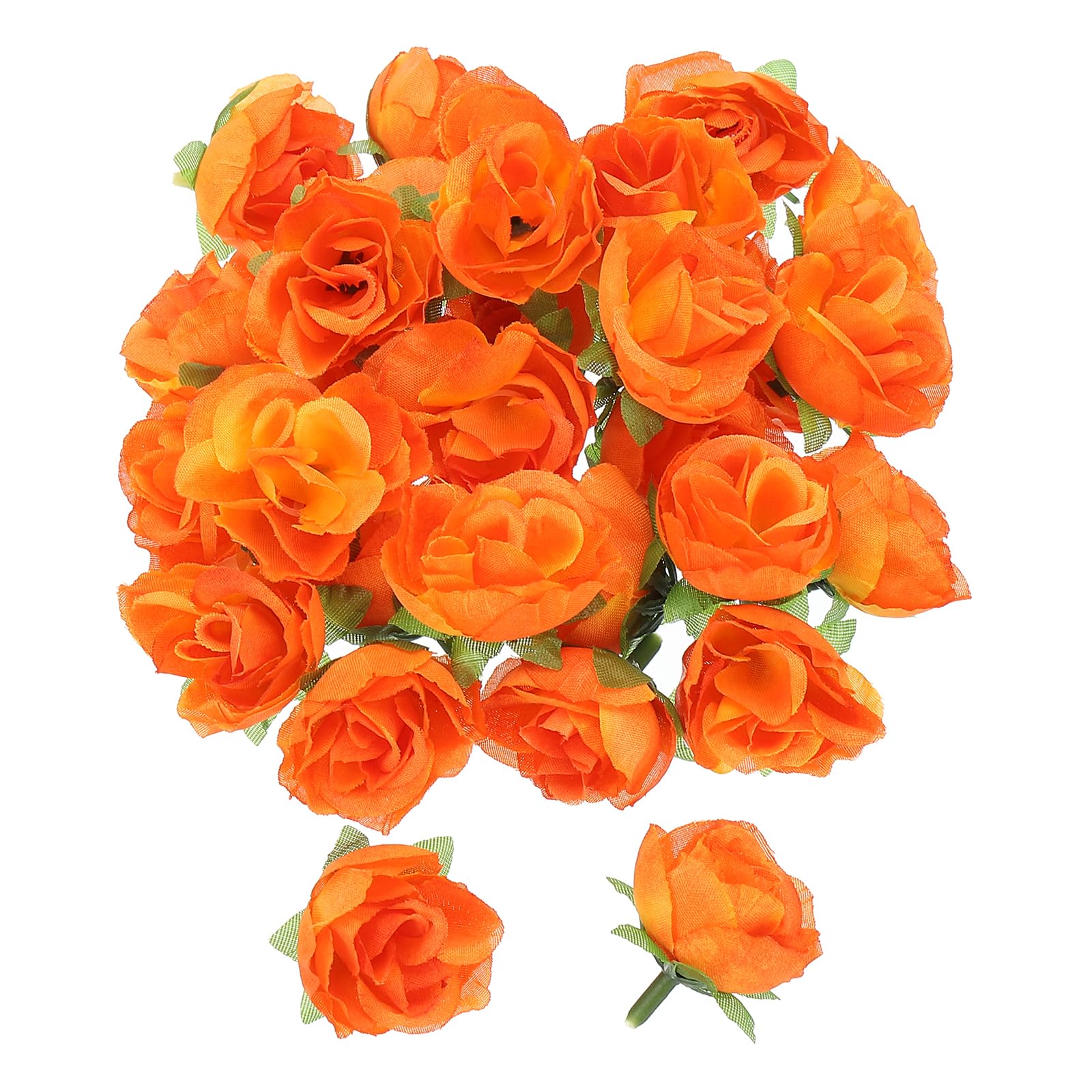 Mini Artificial Roses Bulk 1.2 Inch 50 Pcs Silk Fabric Small Fake Flower Heads f