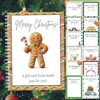 Semyifu Christmas Gift Card Book - Surprises on Every Page, DIY Spiral-Bound Merry Christmas College Survival Kit, Greeting Card Book for Students & Graduation Gifts (S10)