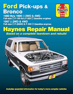 Ford Pick-Ups F-100 F-150 F-250 & Bronco (80-96) & F-250HD & F-350 (97) Haynes Repair Manual (Does Not Include Information Specific to Diesel Engine or Super Duty Models)