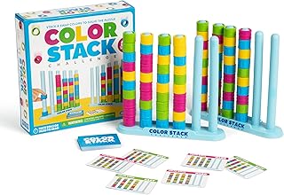 Color Stack Challenge, Color Matching Game by Relatable | Fast Paced Fall Festival Games for Family Game Night, Includes 2 Racks, 50 Cards, 80 Rings