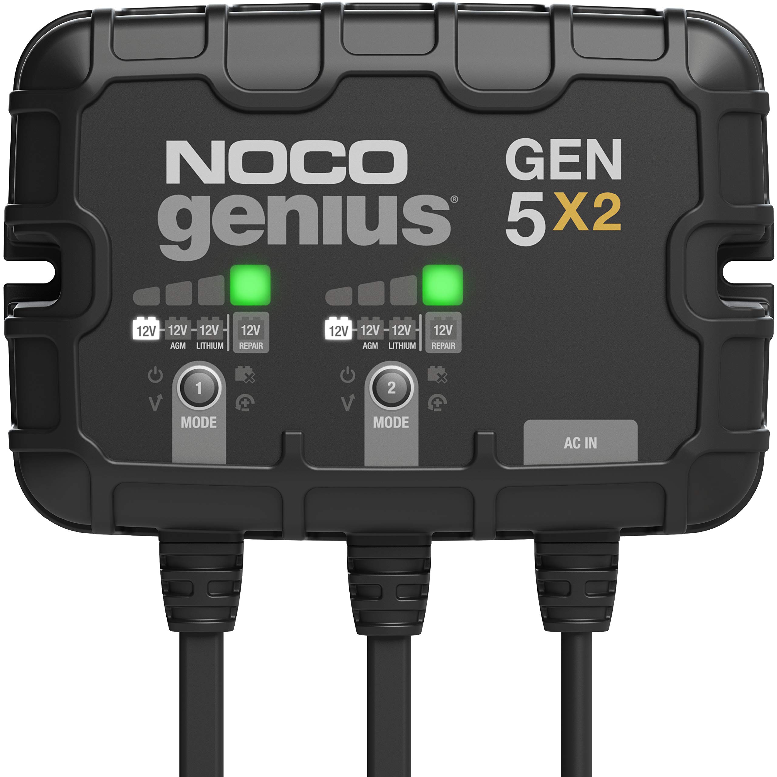 NOCO GEN5X2 12V 10A 2-Bank OnBoard Marine Battery Charger & Maintainer | Charges