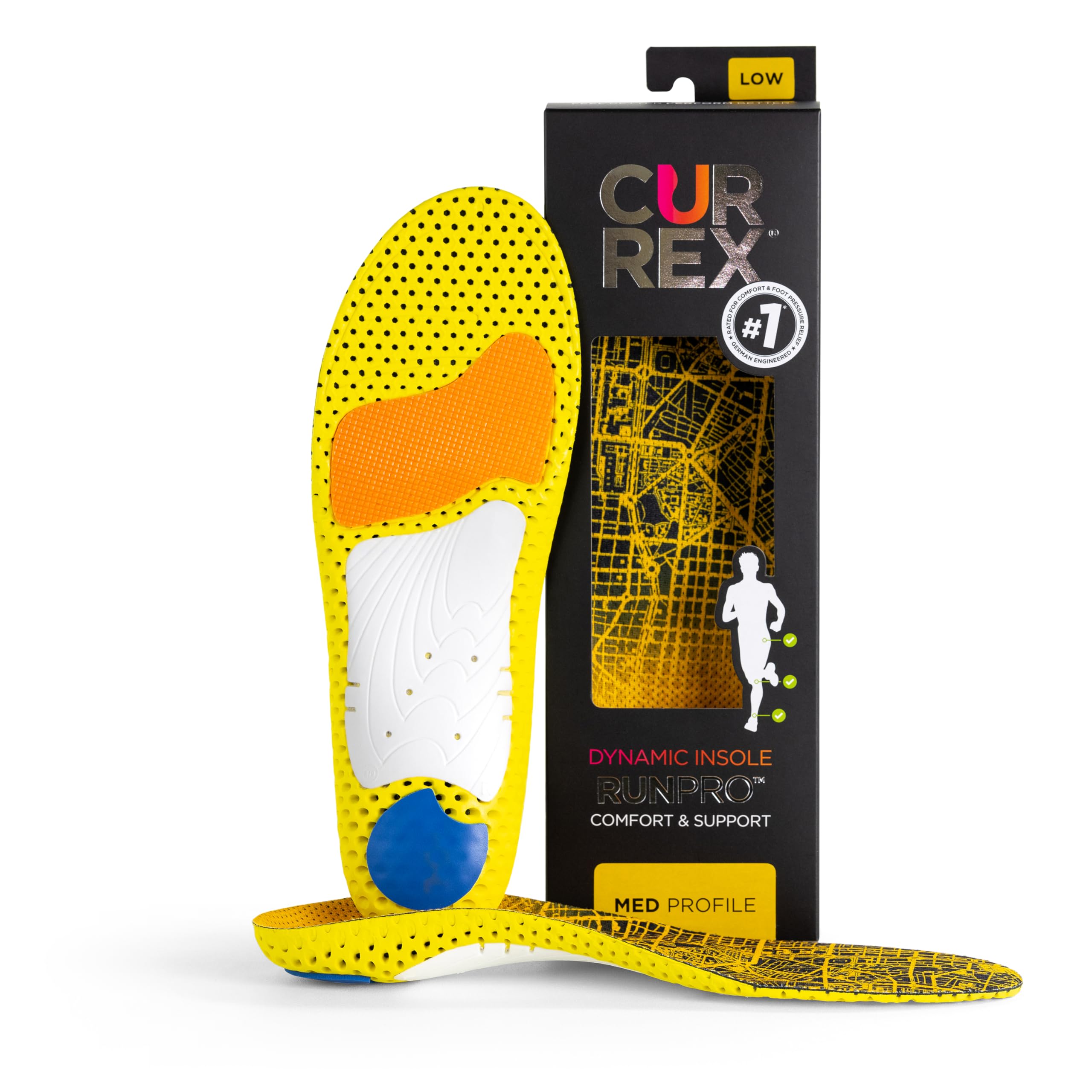 CURREX RunPro Insoles for Running Shoes, Arch Support Inserts to Help Reduce Fat