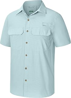 33,000ft Men's Short Sleeve Shirt UV Protection UPF50+ Quick Dry Casual Hiking Fishing Safari Travel Golf Shirt