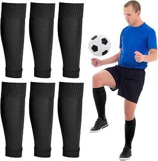 Peaken Football Sock Sleeve, 3 Pair Team Leg Sock Black Sock Sleeve Football for Football Running or Training Beginner