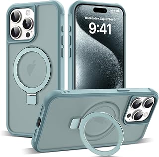 SKYLMW Compatible with iPhone 15 Pro Max Case with Stand,Blue