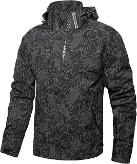 Men's Lightweight Waterproof Rain Jacket,Shell Hooded Outdoor Raincoat Hiking Windbreake jacket