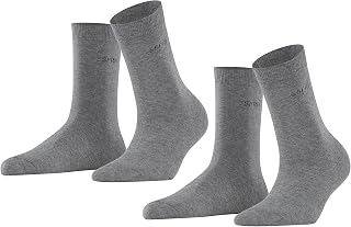 ESPRIT Women's Plain 2-Pack Breathable Cotton Socks