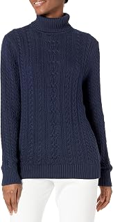 Amazon Essentials Women's Cowl Neck Fisherman Cable Knit Sweater (Available in Plus Size)