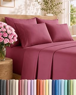 Queen Bed Sheet Set - Comfy Breathable & Cool Ultra Soft Luxury Hotel Bed Sheets with 8-16 Inch Deep Pockets - 1 Flat Sheet, 1 Fitted Sheet & 4