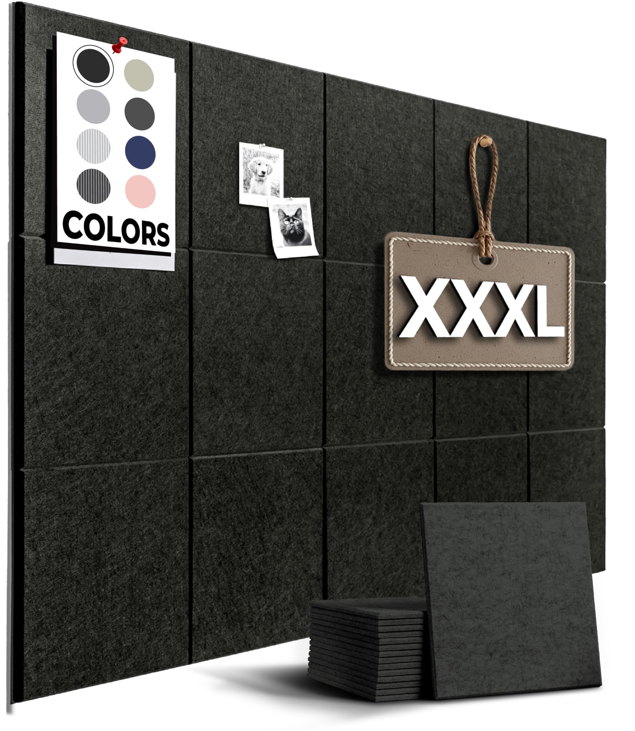WALLHERO Vision Board - Large Cork Board for Walls 59" x 36", Black Bulletin Boa