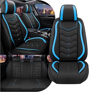 Car Seat Covers for Honda Civic 2000-2026, Stylish Sport Seat Cover, Premium Nappa Leather Car Seat Cover. Automobile Seat Covers Sets.(Standard 5 Seats/Black Blue)