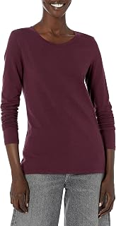 Amazon Essentials Women's Standard Fit Round Neck Long Sleeve T-Shirt (Available in Plus Sizes)