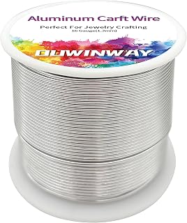 16Gauge Silver Aluminum Crafts Wire 154FT, for Jewelry Crafting, Gemstone Metal Coiling, Sculpting, Armature, Jewelry Making Beading Floral Soft DIY Metal Craft Art Wires Colored and Soft