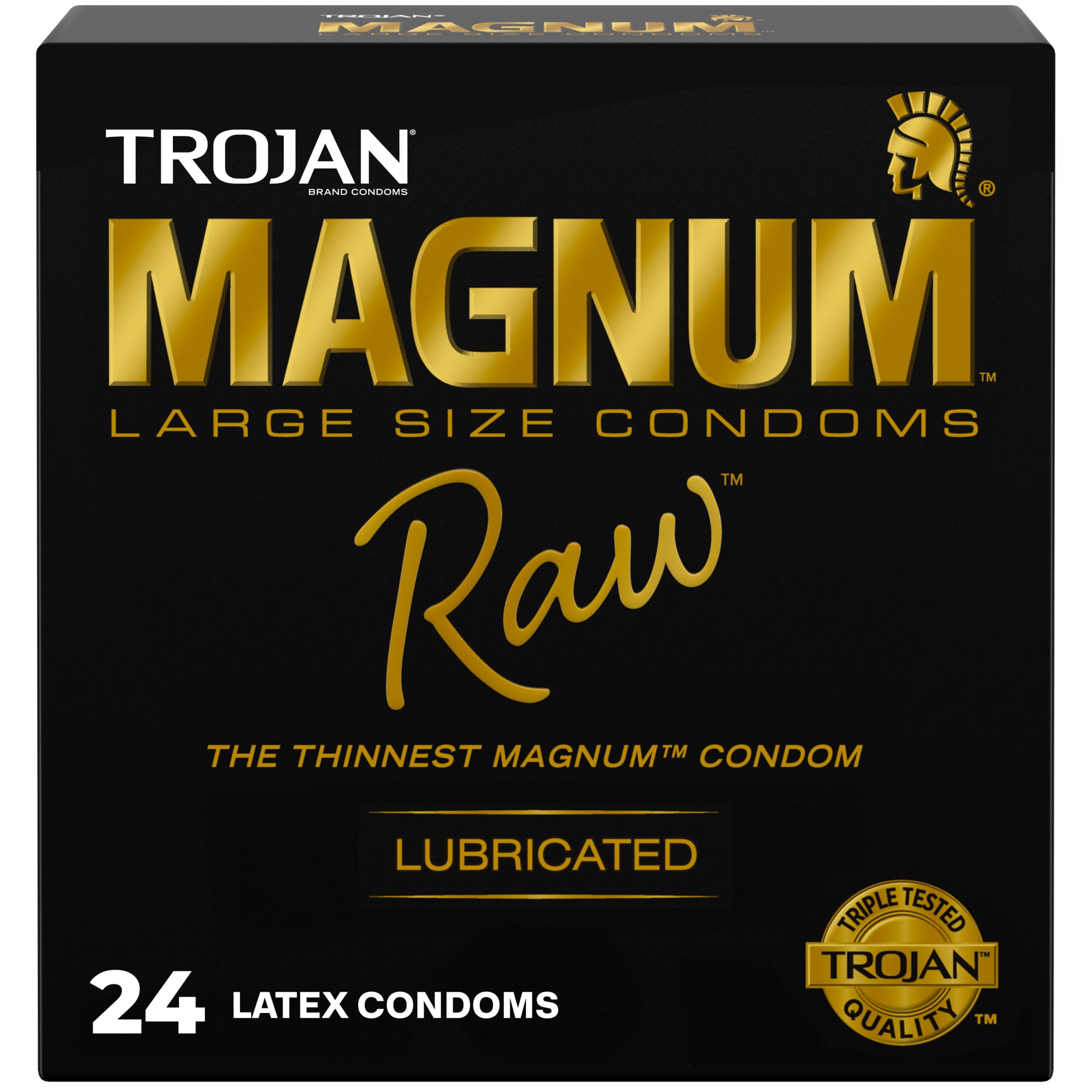 TROJAN Magnum Raw Large Size Thin Condoms, 24 Count | Magnum Condoms, Large Size