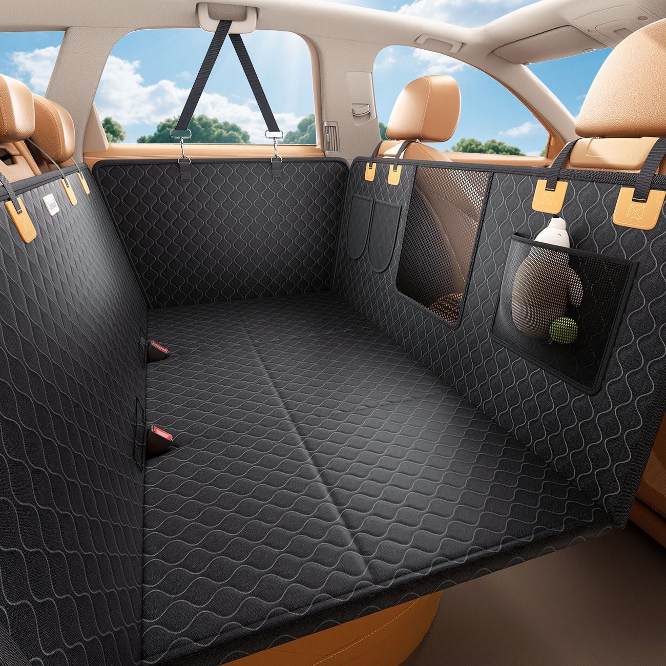 Lamicall Dog Car Seat Cover - [Top Tear-Resistant] Dog Hammock for Car Back Seat