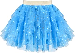 Sunny Fashion Girls Skirt Navy Blue Pearl Stars Sparkling Tutu Dancing Size 4-12