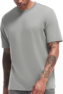 VEIISAR Herren Schwergewicht T-Shirt, Langarmshirt gebürstet - vorgewaschen