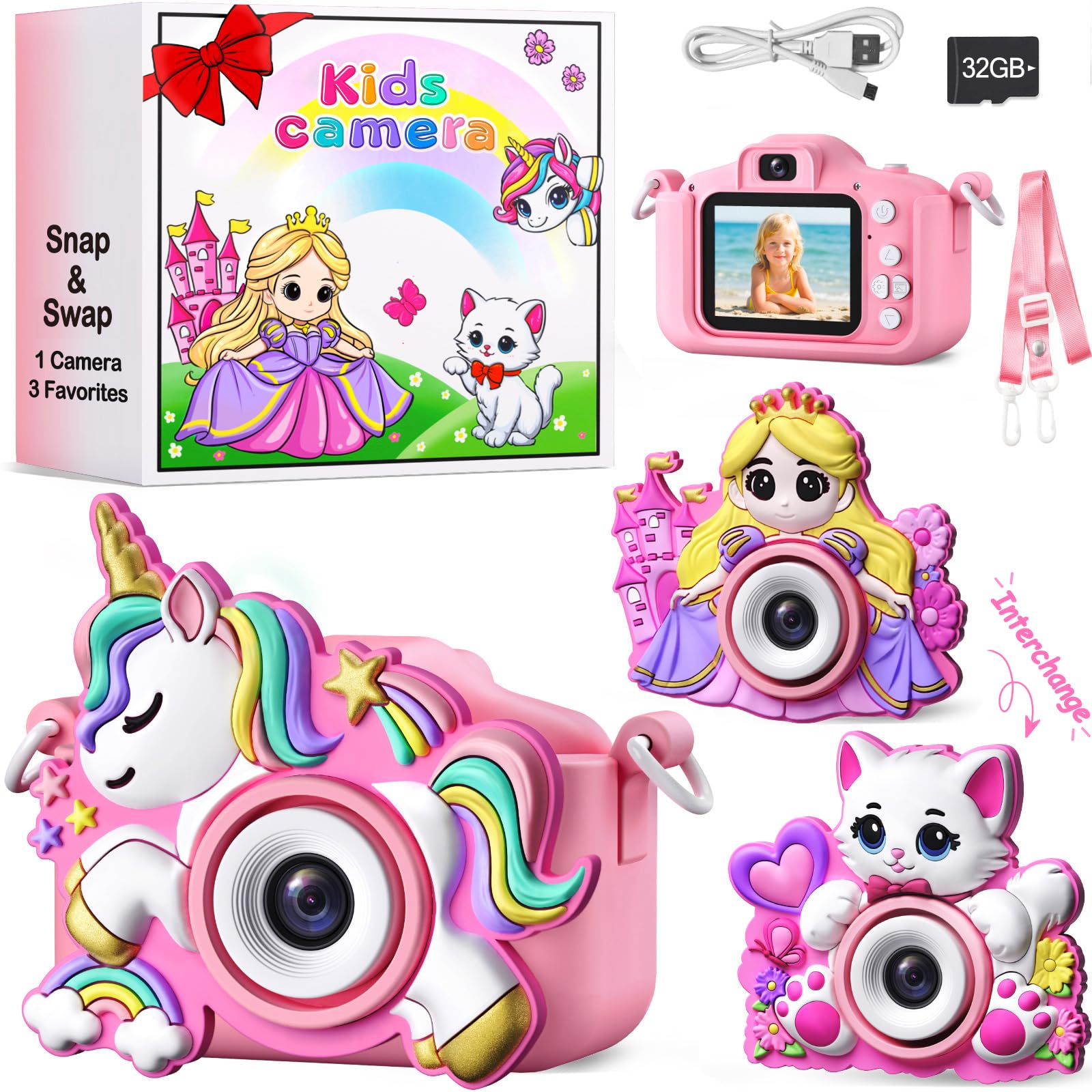 Kids Camera for Girls Toys Gifts: 3 4 5 Year Old Girl Gifts Small Children Selfi