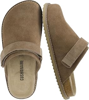CUSHIONAIRE Boulder Womens Genuine Suede Leather Swivel Strap Clogs Lightweight EVA Sole Memory Foam Insole Wide Widths Available