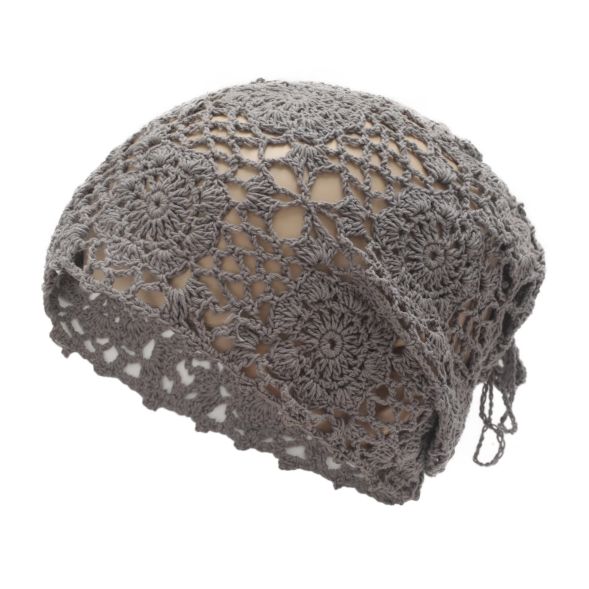 ZLYC Women Cotton Crochet Slouchy Beanie Hat Handmade Knit Summer Skull cap