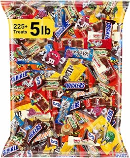 Halloween Chocolate Candy Variety Pack 5 lb, 225 Ct, Fun Size Mix | Trick or Treat; Assorted Milk Mini Pieces; Individually Wrapped; Bulk; Goodie Bags/Office Snacks/Parties/Gifting/Holidays