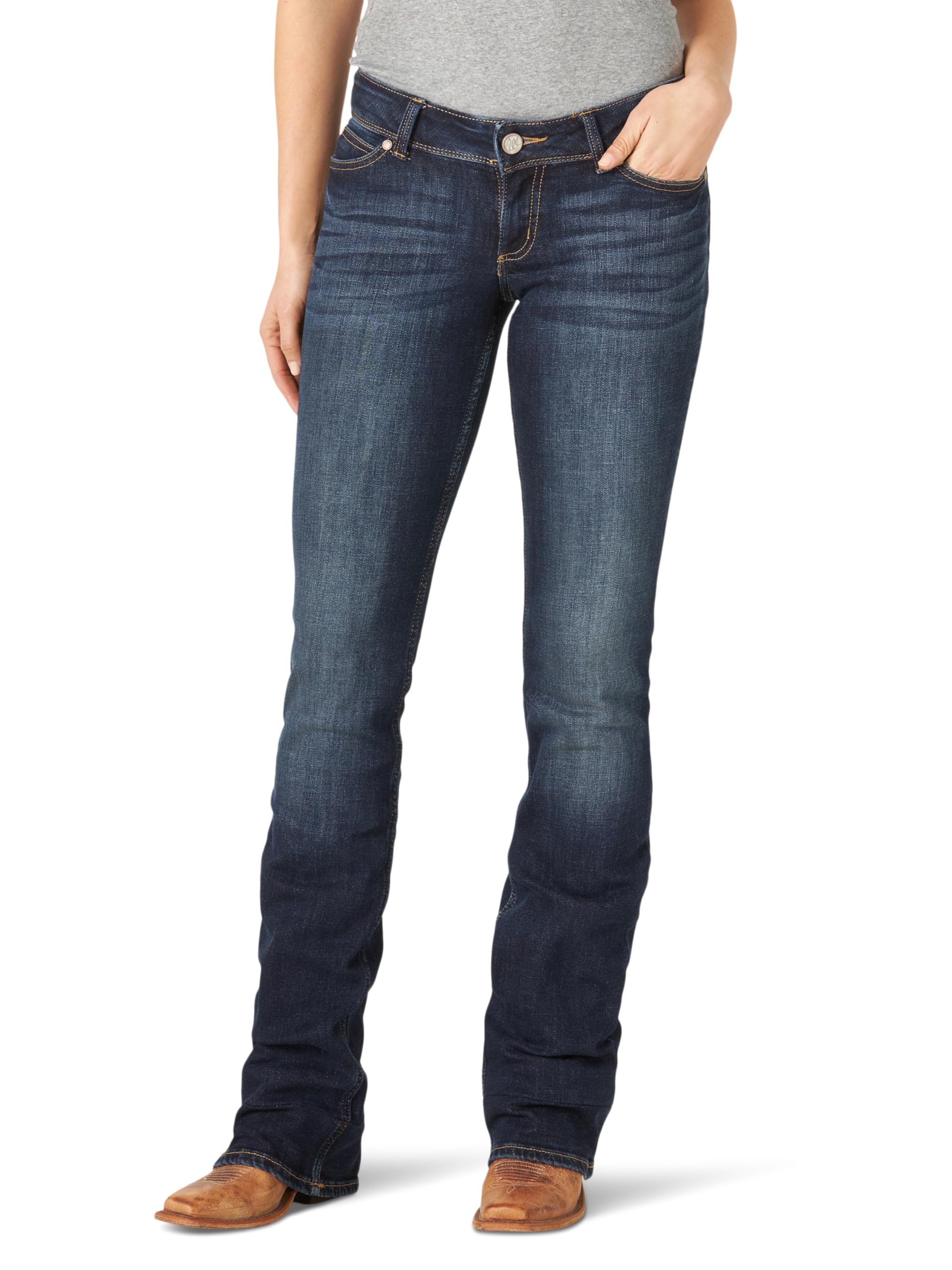 Wrangler Women's Retro Mae Mid Rise Stretch Boot Cut Jean