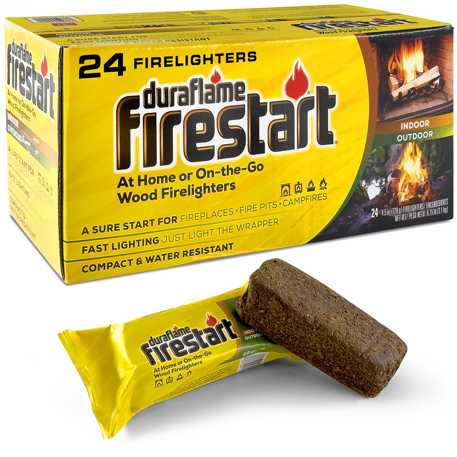 Duraflame Fire Starter for Indoor and Outdoor Use - Quick Ignition Logs for BBQ,