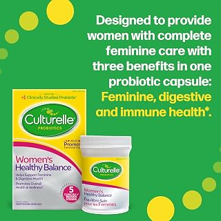 Culturelle Probiotics, Women’s Healthy Balance, 30 Capsules, 5 Clinically Proven Probiotic Strains to Support Digestive, Immune & Vaginal Health*