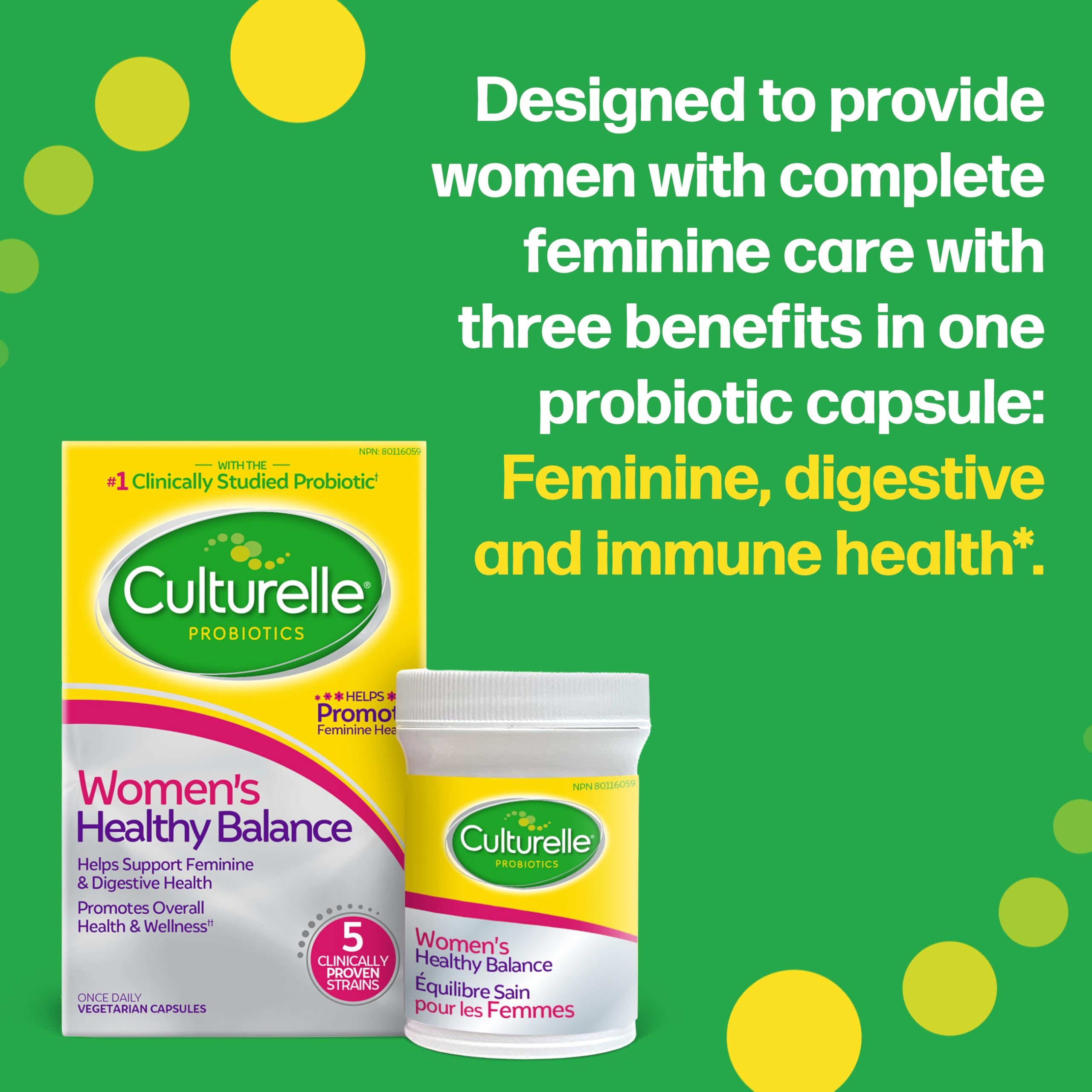 Culturelle Probiotics, Women’s Healthy Balance, 30 Capsules, 5 Clinically Proven