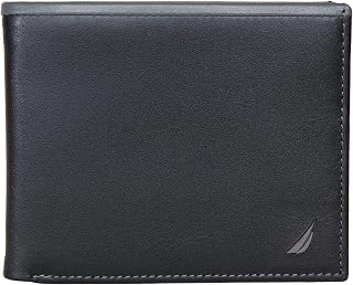 Nautica Mens Bifold Leather Wallet | RFID Blocking | Id Window | Card Slots | Organization | Durable | Stylish Bifold Wallet