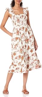 The Drop, Kimi Women's Ruffled Shoulder Smocked Midi Dress