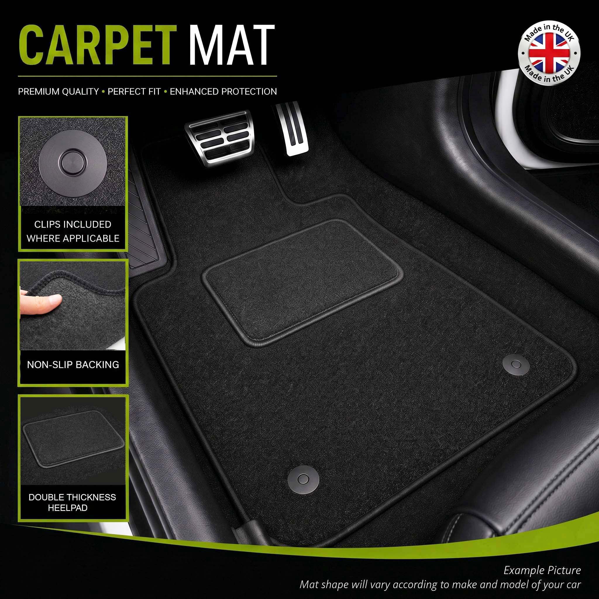 GCM - Universal Car Mats – Carpet Mats Set with Non-Slip Backing – Durable, Easy